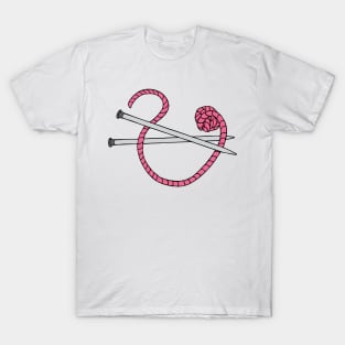 Knitting and Needles Illustration T-Shirt